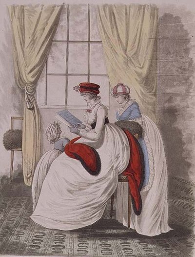 Morgenkjoler fra Nikolaus Heideloffs "Gallery of Fashion", Vol II, januar 1799 (trykk) av Nicolaus von Heideloff