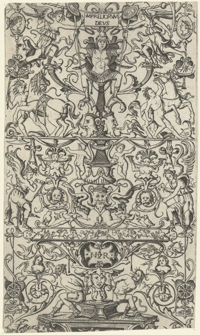 Fragment av ornamentpanel med Mars Ornamentpaneler (serietittel) av Nicoletto da Modena