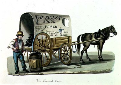 The Charcoal Cart, ca. 1840-44 (akvarell på papir) av Nicolino Calyo