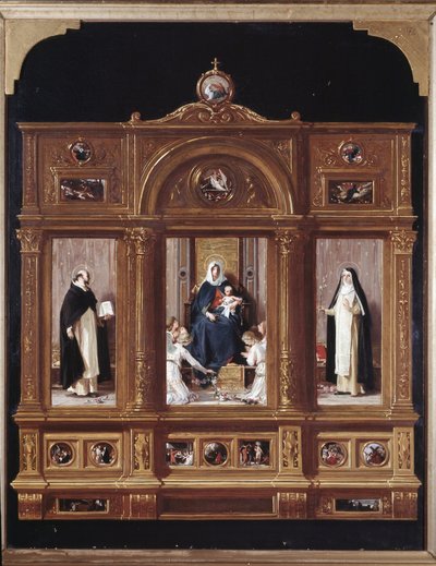 Virgin of the Rosary Representation en abyme of a triptych av Nicolo Barabino