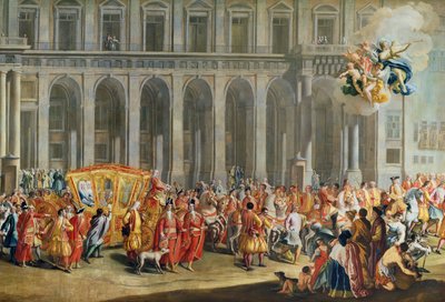Avgangen til Alois Thomas von Harrach, visekonge av Napoli (1669-1742) fra Palazzo Reale di Capodimonte (for detaljer se 68613) av Nicolo Maria Russo or Rossi
