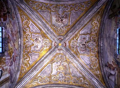 Utsikt over det hvelvede taket (fresco) av Nicolo Nannetti