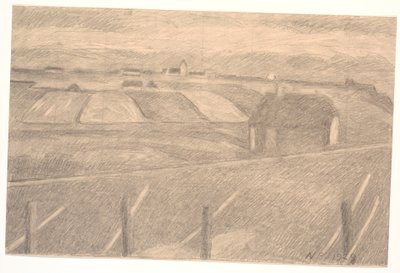 Landskap ved Ferring, fyr opplyst av Niels Jakob Jakobsen Bjerre