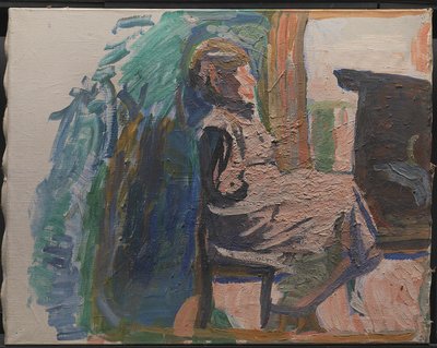 Sittende figur av Niels Larsen Stevns