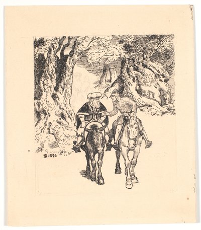 Gane og Blancandrins ridetur av Niels Skovgaard
