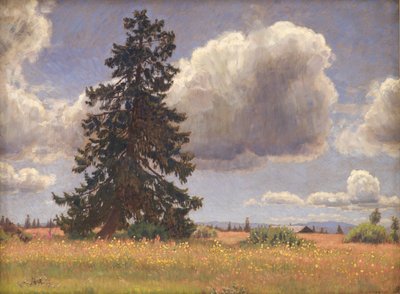 Grantre i et sommerbeite. Norge av Niels Skovgaard