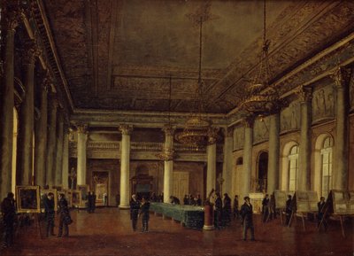 Innvendig utsikt over Dmitry Naryshkins hus under et møte i Society for the Encouragement of Arts, 1825 av Nikanor Grigoryevich Chernetsov