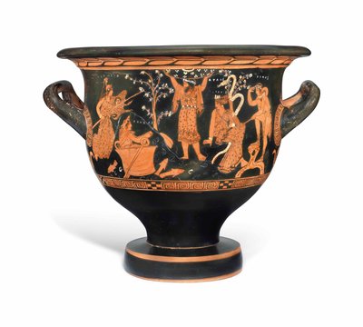 Attisk rødfiguret klokkekrater, ca.410-400 f.Kr av Nikias Painter