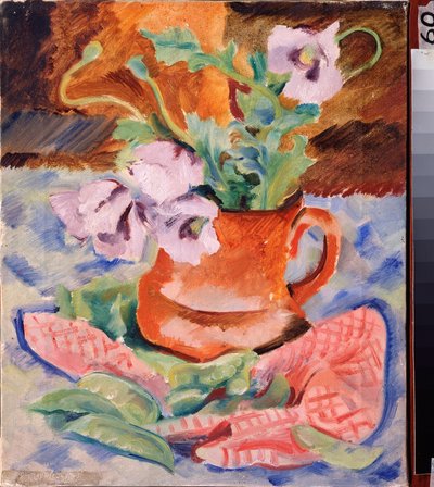 Nature morte, valmuer (Still Life, Poppyes) - Verk av Nikolai Andreyevich Tyrsa (Tirsa) (1887-1942), gouache og tempera på papp av Nikolai Adrianovich Tyrsa