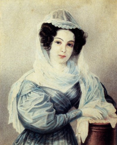 Portrett av Camilla Ivseva Le Danti: 1908-19, kone til desember Vasily Ivsev, 18 av Nikolai Alexandrovich Bestuzhev
