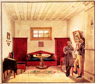 Fengselscelle til Decembrist Nikolai Panov 1803-1850 i Peter-fengselet, 1830-1839 av Nikolai Alexandrovich Bestuzhev