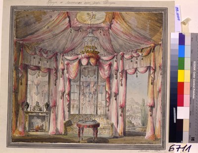 Interiørdesign for boudoiret i grev Bezborodko-huset i Moskva, 1790-tallet av Nikolai Alexandrovich Lvov