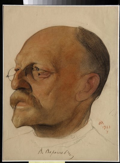 Portrett av Vikenti Vikentyevich Smidovitch, dit Vikenti Veressaiev (1867-1945), russisk lege og forfatter (Vikenty Vikentyevich Veresaev) - Tegning av Nikolai Andreevich Andreev (1873-1932) sangvin og fargestifter på papir (32,5x24 cm) av Nikolai Andreevich Andreev