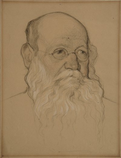 Portrett av den revolusjonære grev Pyotr A. Kropotkin 1842-1921, 1920-1921 av Nikolai Andreevich Andreev