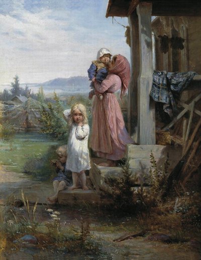 Morgen i en landsby, 1880-tallet av Nikolai Andreyevich Koshelev