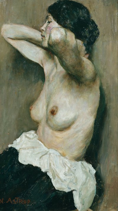 Kvinne halvnaken av Nikolai Astrup