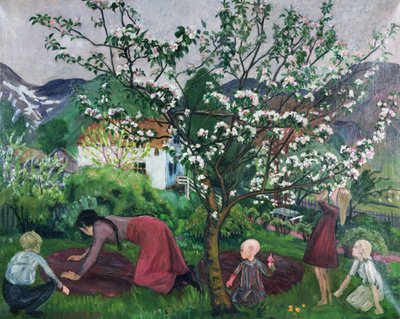 In the Garden, ca. 1914-15 (olje på lerret) av Nikolai Astrup