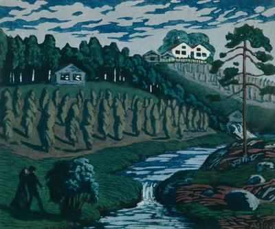 Store skiver (olje på lerret) av Nikolai Astrup