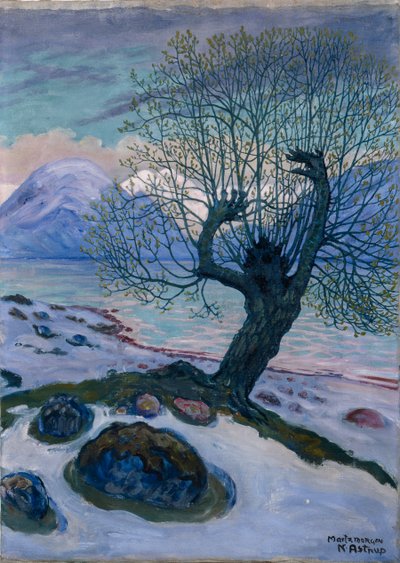 Mars morgen, vårnatt og pil (olje på lerret) av Nikolai Astrup