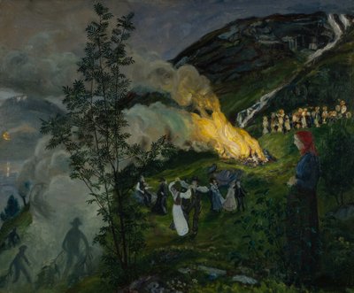 Midtsommerbrann av Nikolai Astrup