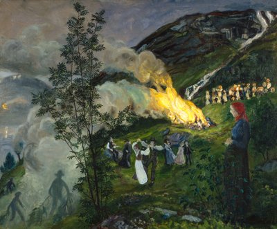 Midtsommerbrann av Nikolai Astrup