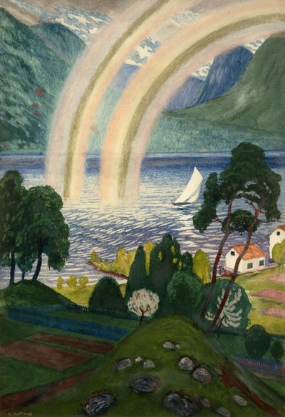 Regnbue, stor regnbue av Nikolai Astrup