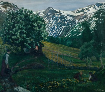 Vårnatt smieheggen, c.1918 av Nikolai Astrup