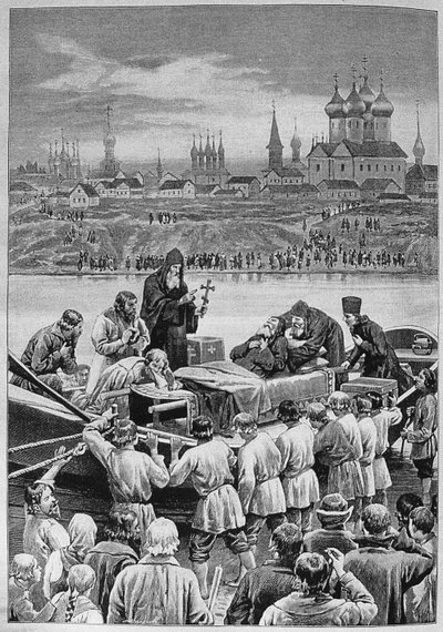 Patriark Nikons død ved Kotorosl-elven i Tropino av Nikolai Dmitrievich Dmitriev Orenburgsky