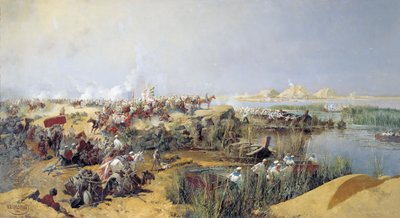 Russiske tropper krysser Amu Darya-elven, 1873 1889. av Nikolai Karasin