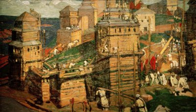 Bygge en by av Nikolai Konstantinowitsch Roerich