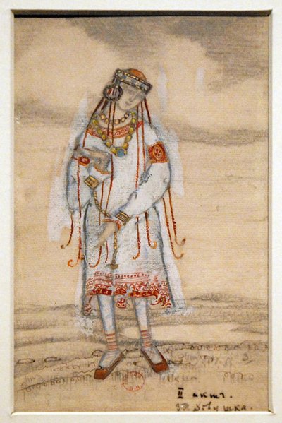 Kostymedesign for balletten The Rite of Spring Le Sacre du Printemps av I. Stravinsky, 1912 av Nikolai Konstantinowitsch Roerich