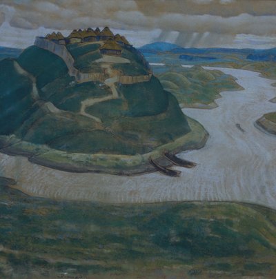 Gorodishche Gammel slavisk befestet bosetning av Nikolai Konstantinowitsch Roerich