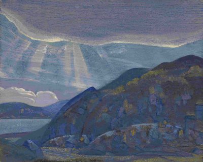 Steiner og klipper fra serien Ladoga, 1917-1918 av Nikolai Konstantinowitsch Roerich