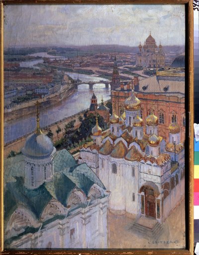 Utsikt over Moskva fra Ivan The Great Bell Tower. Maleri av Nikolai Nikolayevich Gritsenko (1856-1900), olje på lerret av Nikolai Nikolaevich Gritsenko