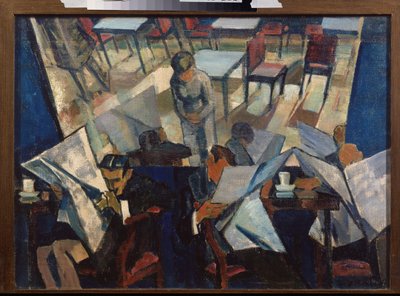 Cafe (Cafe) - Maleri av Nikolai Pavlovich Ulyanov (Ulianov) (1875-1949), olje på lerret av Nikolai Pavlovich Ulyanov