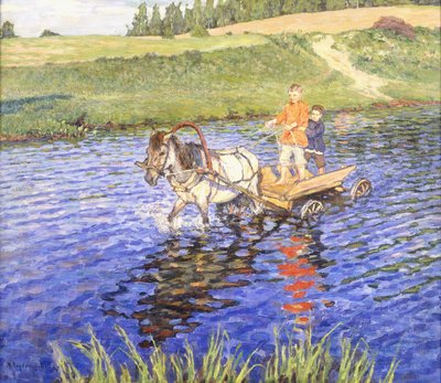Krysser elven av Nikolai Petrovich Bogdanov Belsky