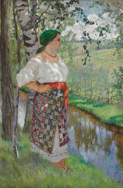 Bondekvinne ved en bekk av Nikolai Petrovich Bogdanov Belsky