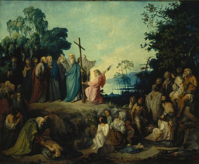 Saint Andrew the Apostle reiser et kors på Kiev-høyder, 1848 av Nikolai Petrovich Lomtev