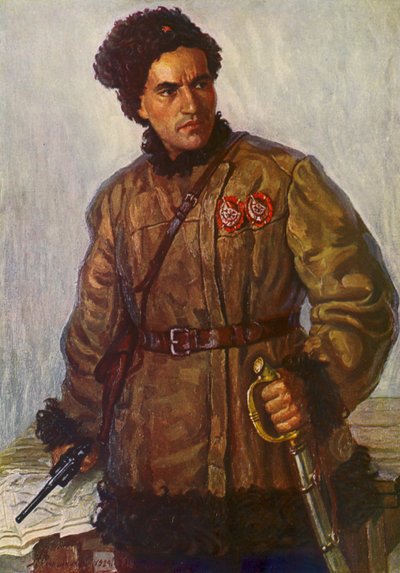 Partisan A. Lunev (fargelitografi) av Nikolai Strunnikov