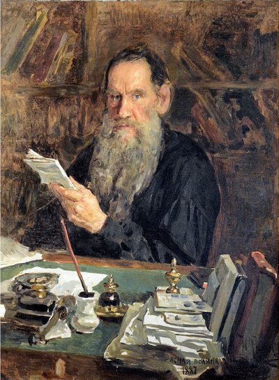 Portrett av forfatteren grev Lev Nikolayevich Tolstoy (1828-1910) par Orlow, Nikolai Vasilievich (1863-1924). Olje på lerret, størrelse: 104x84 av Nikolai Vasilievich Orlow