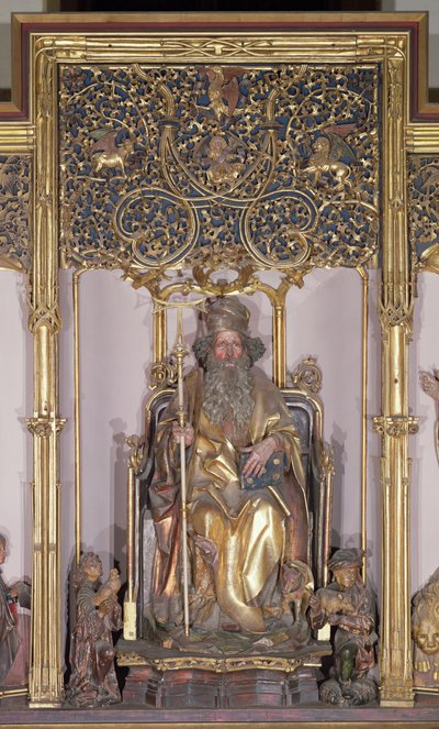 Isenheim altertavle, Saint Anthony the Eremitt, ca. 1490 (gullmaling på tre) av Nikolaus Hagenauer
