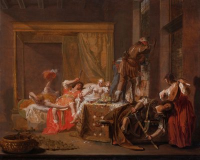Scene from the Wedding of Messalina and Gaius Sillius, c.1645-c.1650 (oil on panel) av Nikolaus Knüpfer