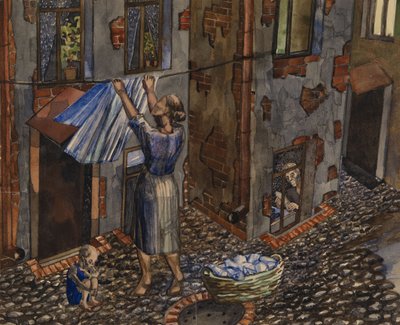 Old Courtyard, 1930 av Nikolay Ivanovich Evgrafov