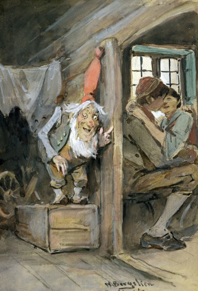 Be Lurking (akvarell på papir) av Nils Bergslien