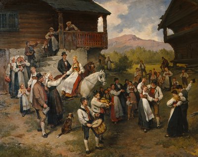 Bondebryllup i Eidsfjord av Nils Bergslien