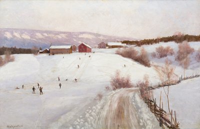 Vinter i Norge (olje på lerret) av Nils Hansteen