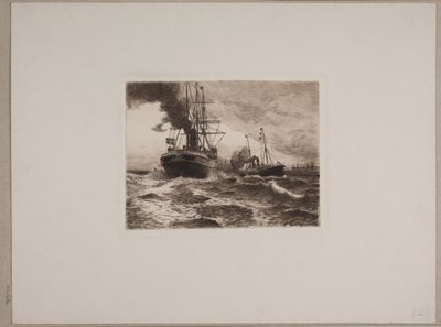 Dampskip på Kronborg av Nils Severin Lynge Hansteen