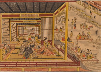 Tehus ved siden av Kamo-elven i Kyoto av Nishimura Shigenaga