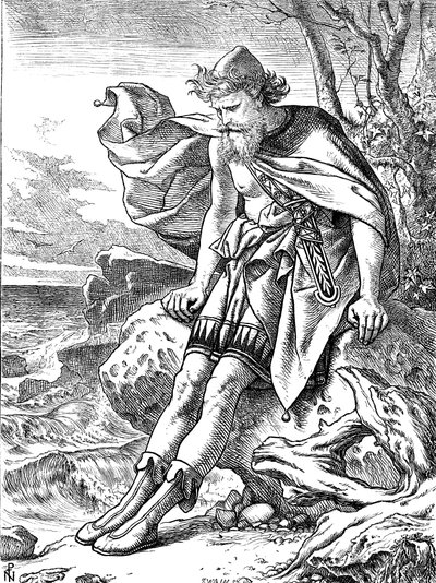 Ulysses på Ogygia, 1864 av Noel Paton