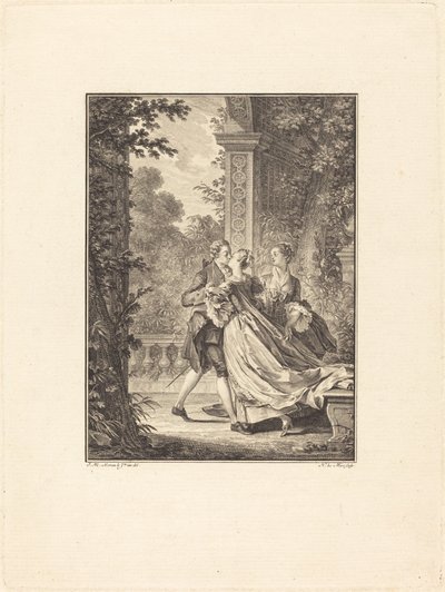 Uten å forstå noe av dette mysteriet av Noël Le Mire after Jean Michel Moreau